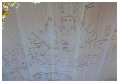流山市福性寺天井画の弁財天