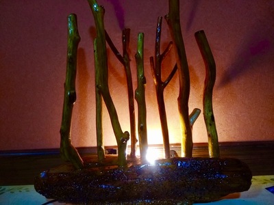 流木作品  ランプ