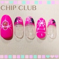 pink!スパイダーネイル
