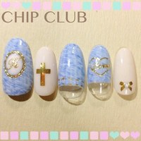 デニムイニシャルネイル