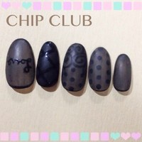 ブラックシースルーネイル