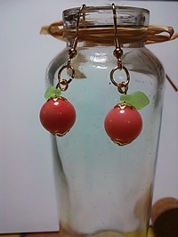ピンク珊瑚Deピアス