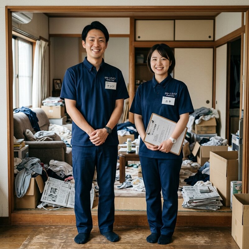 女性スタッフによるゴミ屋敷片付け