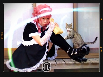 [いにしえのコスプレ写真展]黒メイド コスプレ。3