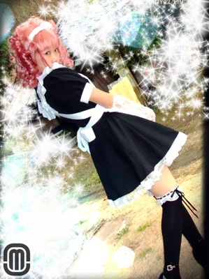 [いにしえのコスプレ写真展]黒メイド コスプレ。4