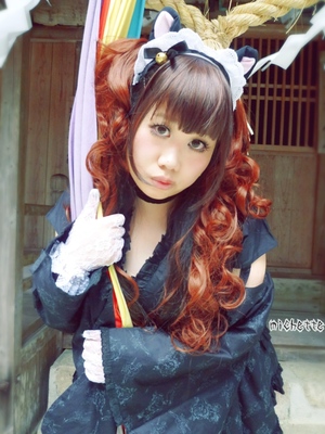 黒猫耳和風メイド コスプレ。7