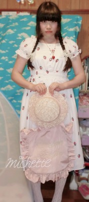 RomaticStrawberryﾛﾝｸﾞOP+dot tulle ｶﾝｶﾝ帽ﾛﾘｨﾀ｡2