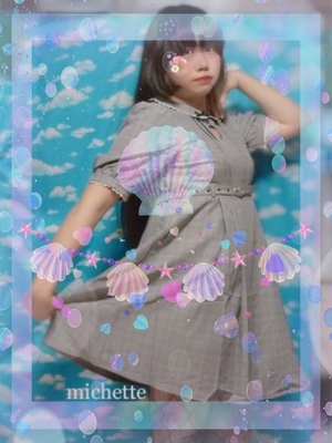 胸元ハートドールワンピースガーリースタイル。2