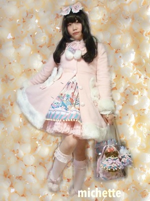 Popcorn Club Sweet Lolitaｻﾛﾍﾟｯﾄ+ふわふわうさちゃんお茶会ｺｰﾄﾛﾘｨﾀ｡1