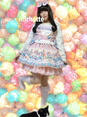 Popcorn Club Sweet Lolitaｻﾛﾍﾟｯﾄ+ふわふわうさちゃんお茶会ｺｰﾄﾛﾘｨﾀ｡3