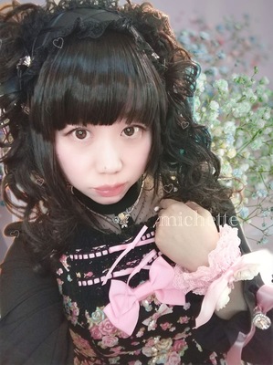 ちびねこﾌﾞｰｹ柄ﾘﾎﾞﾝいっぱいJSK+ﾁｭｰﾙ切替ﾖｰｸﾌﾘﾙBLﾛﾘｨﾀ｡ 4