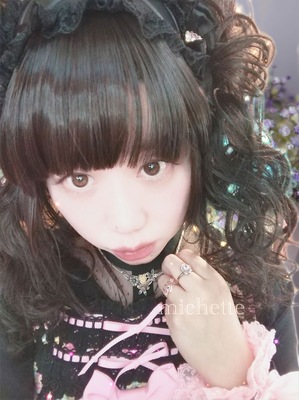 ちびねこﾌﾞｰｹ柄ﾘﾎﾞﾝいっぱいJSK+ﾁｭｰﾙ切替ﾖｰｸﾌﾘﾙBLﾛﾘｨﾀ｡ 5