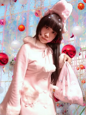 ふわふわうさちゃんお茶会ｺｰﾄ+ﾁｬｰﾑ付きﾘﾎﾞﾝﾊﾞﾚｯﾀﾛﾘｨﾀ｡2