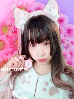 小奶喵猫耳KC＋マフラー＋ワンピース＋肉球バッグロリィタ。4
