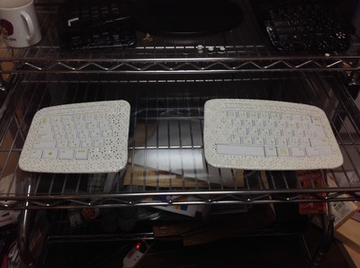 手作りワイヤレスキーボード (メンブレンキー、白革仕様)