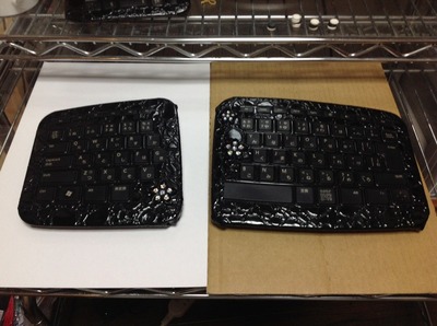 手作りワイヤレスキーボード(メンブレンキー、黒革仕様)